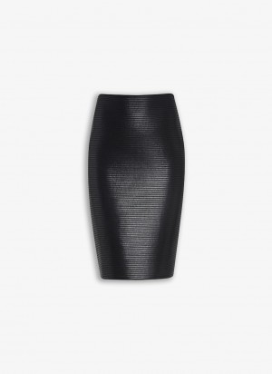 Black Women's Alaia Coated Pencil Skirts Canada | B9Q-7234