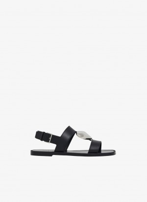 Black Women's Alaia Flat Le Cœur Sandals Canada | V4N-6833