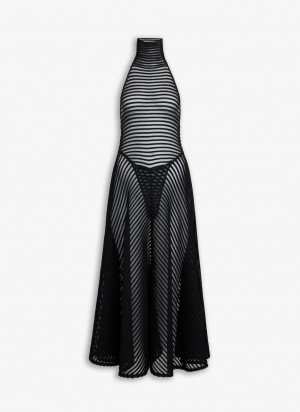 Black Women's Alaia Halter Dress Canada | Q1D-0888