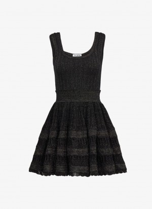 Black Women's Alaia Lurex Crinoline Dress Canada | B5H-8944