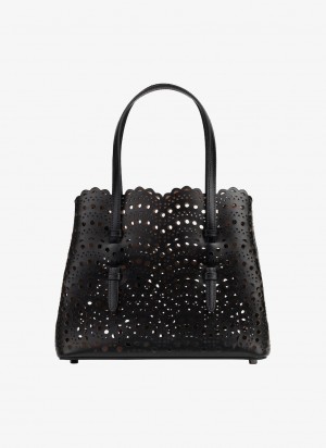 Black Women's Alaia Mina 25 Tote Bags Canada | C6J-7362