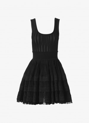 Black Women's Alaia Shiny Crinoline Dress Canada | I3H-3912