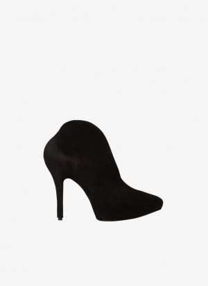 Black Women's Alaia Slick Suede Booties Pumps Canada | C0U-4232