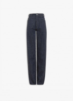 Black Women's Alaia Straight Denim Pants Canada | W5I-0153