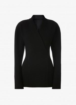 Black Women's Alaia Wool Cinched Jackets Canada | U7W-6297