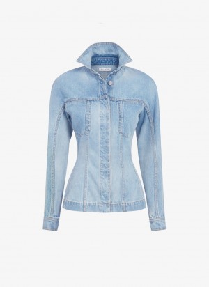 Blue Women's Alaia Fitted Denim Jackets Canada | G8C-8214