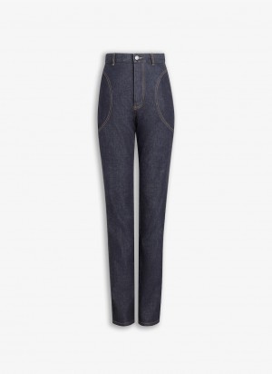 Blue Women's Alaia Highwaist Denim Pants Canada | D7Z-3123