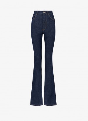 Blue Women's Alaia Long Bootcut Denim Pants Canada | L6F-2693