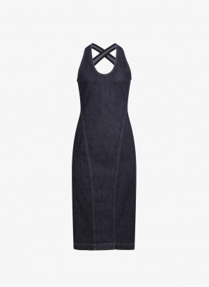 Blue Women's Alaia Sculpting Denim Dress Canada | Q6F-2425