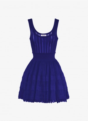 Blue Women's Alaia Shiny Crinoline Dress Canada | O7L-3151