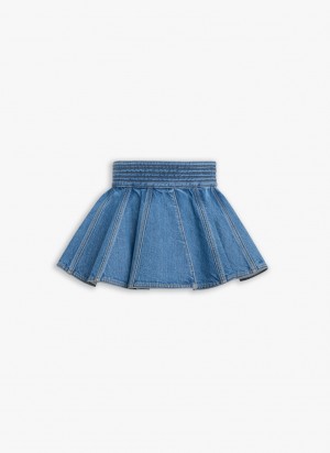 Blue Women's Alaia Stone Denim Belt Skirts Canada | U7J-7460