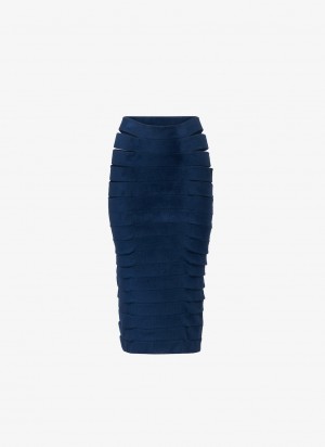 Blue Women's Alaia Velvet Band Skirts Canada | L0H-4025