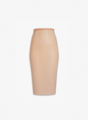 Gold Women's Alaia Latex Pencil Skirts Canada | Z3V-6869