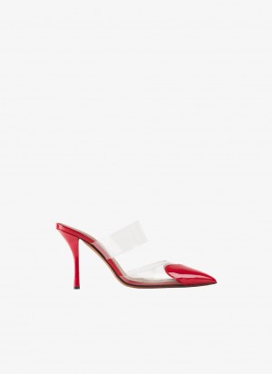 Lacquer Red Women's Alaia Le Cœur Mules Canada | C9H-2218