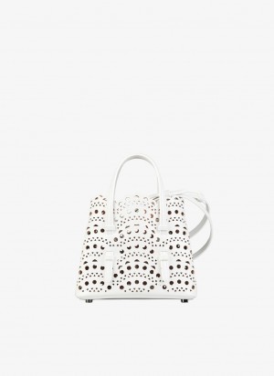 Optic White Women's Alaia Mina 16 Tote Bags Canada | H1C-7845