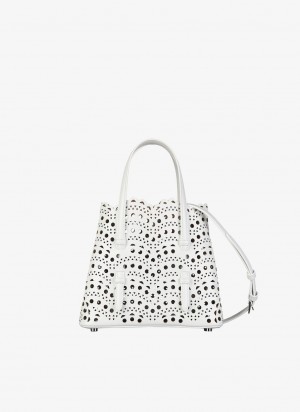 Optic White Women's Alaia Mina 20 Tote Bags Canada | B9Z-8041