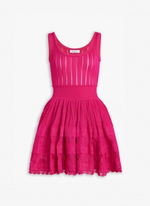 Pink Women's Alaia Shiny Crinoline Dress Canada | F9N-7344