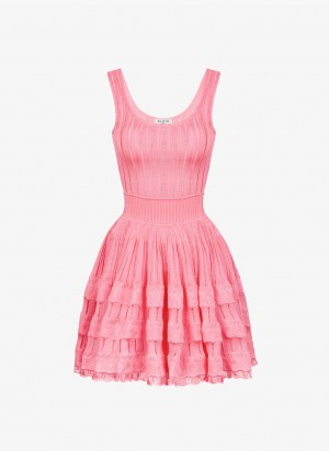 Pink Women's Alaia Shiny Crinoline Dress Canada | S4M-4838