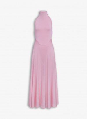 Pink Women's Alaia Shiny Flared Dress Canada | D5S-1989