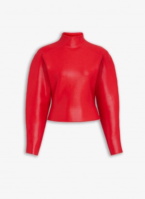 Red Women's Alaia Coated Jumper Sweaters Canada | T3A-4633