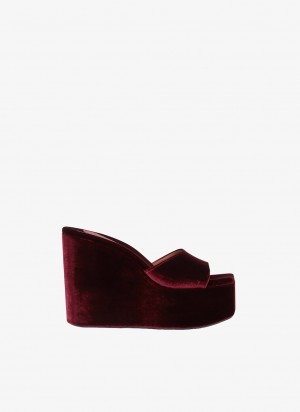 Red Women's Alaia Riviera Wedge Mules Canada | S3P-2161