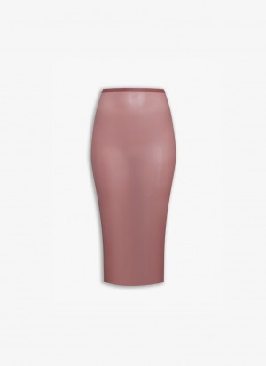 Rose Women's Alaia Latex Pencil Skirts Canada | Y3T-4106