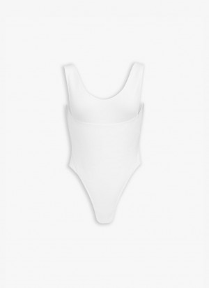 White Women's Alaia Cut-out Body Bodysuits Canada | S5K-0706