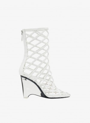 White Women's Alaia La Cage Wedge Boots Canada | E4B-0893