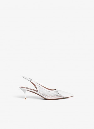 White Women's Alaia Le Cœur Slingbacks Pumps Canada | F8V-9377