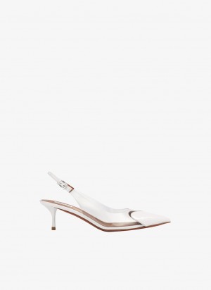 White Women's Alaia Le Cœur Slingbacks Pumps Canada | C7X-6467