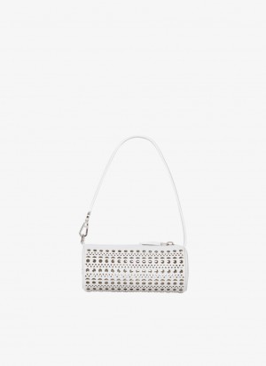 White Women's Alaia Mini Tube Clutch Bags Canada | F9E-4915