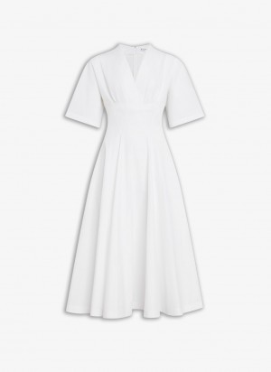 White Women's Alaia Poplin Dress Canada | H3V-2096