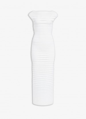 White Women's Alaia Tube Sheer Midi Dress Canada | N7X-6070