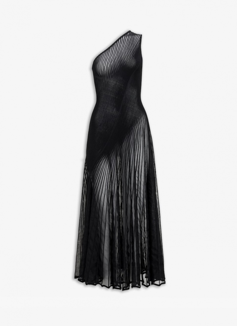 Black Women\'s Alaia Asymmetrical Twisted Dress Canada | C2W-4754