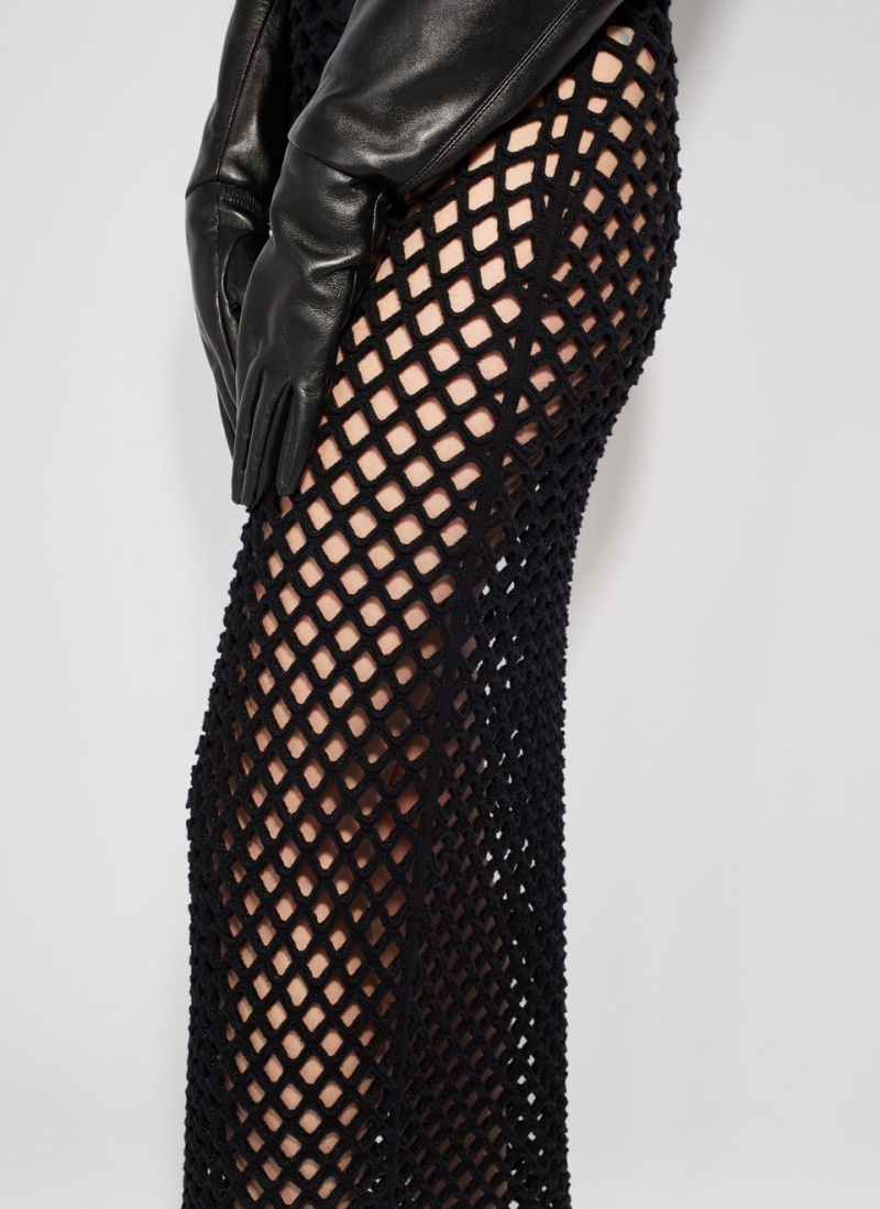 Black Women's Alaia Cage Knit Tube Dress Canada | D9L-3695