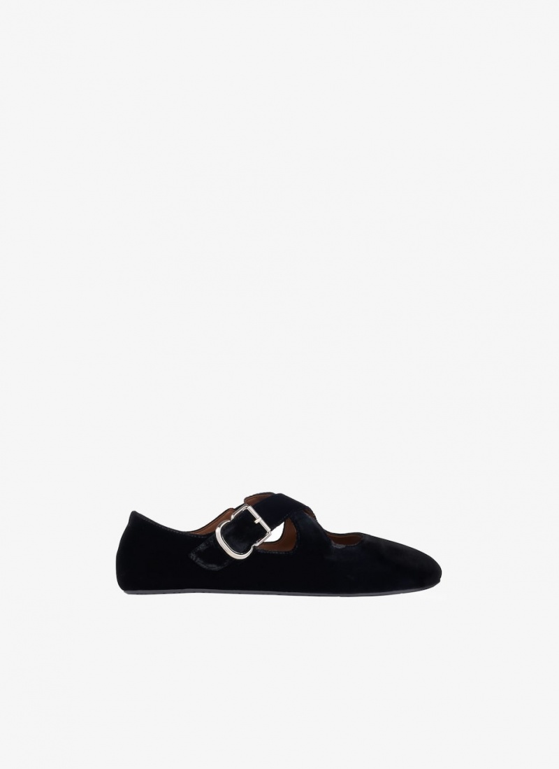 Black Women\'s Alaia Criss Cross Ballet Flats Canada | V3F-4674