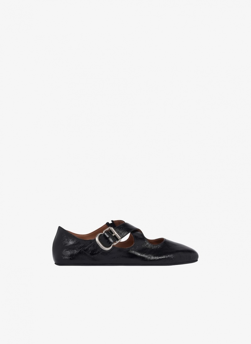 Black Women\'s Alaia Criss Cross Ballet Flats Canada | N1M-2055