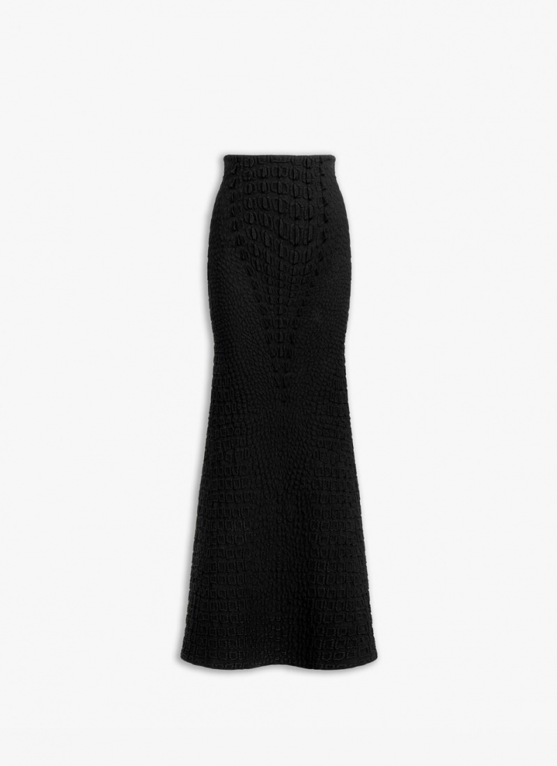 Black Women\'s Alaia Crocodile Long Skirts Canada | B1C-5815