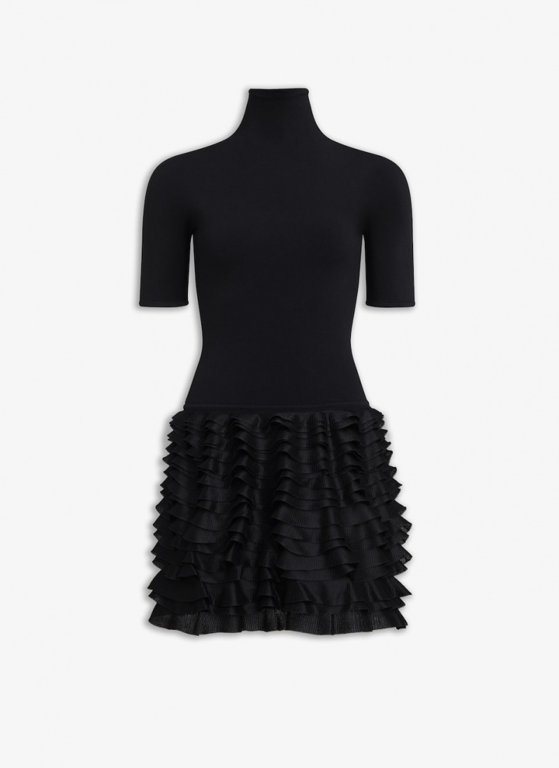 Black Women\'s Alaia Frill Mini Dress Canada | L5W-9398