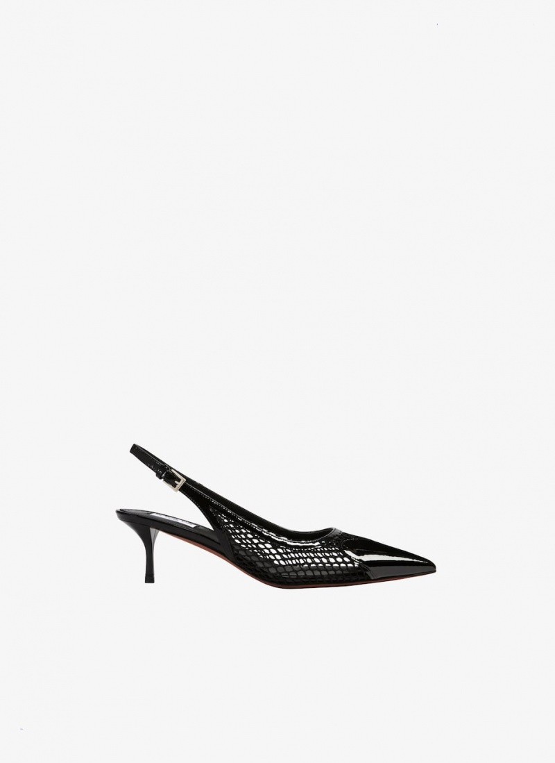 Black Women\'s Alaia Heart Slingbacks Pumps Canada | F9D-0432