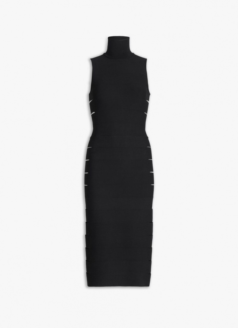 Black Women\'s Alaia Knit Band Dress Canada | T2S-6049