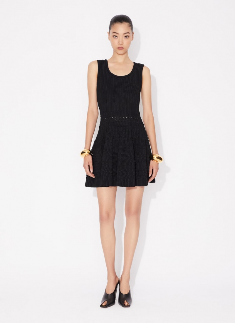 Black Women's Alaia Knit Skater Dress Canada | M7Y-3417