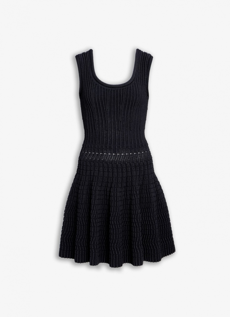 Black Women\'s Alaia Knit Skater Dress Canada | M7Y-3417