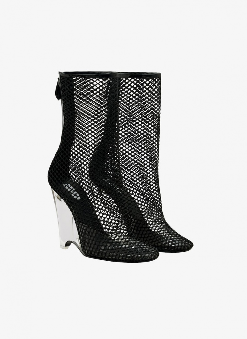 Black Women's Alaia La Cage Wedge Boots Canada | U6I-4450