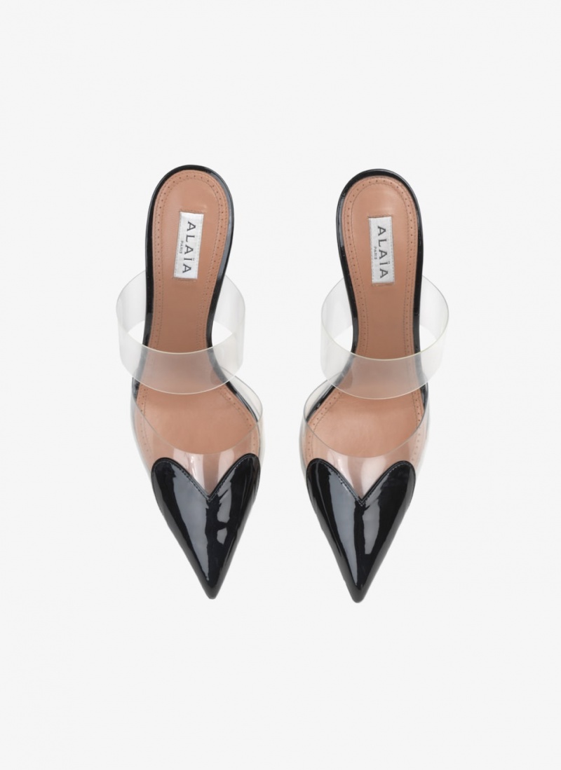 Black Women's Alaia Le Cœur Mules Canada | K1G-5017