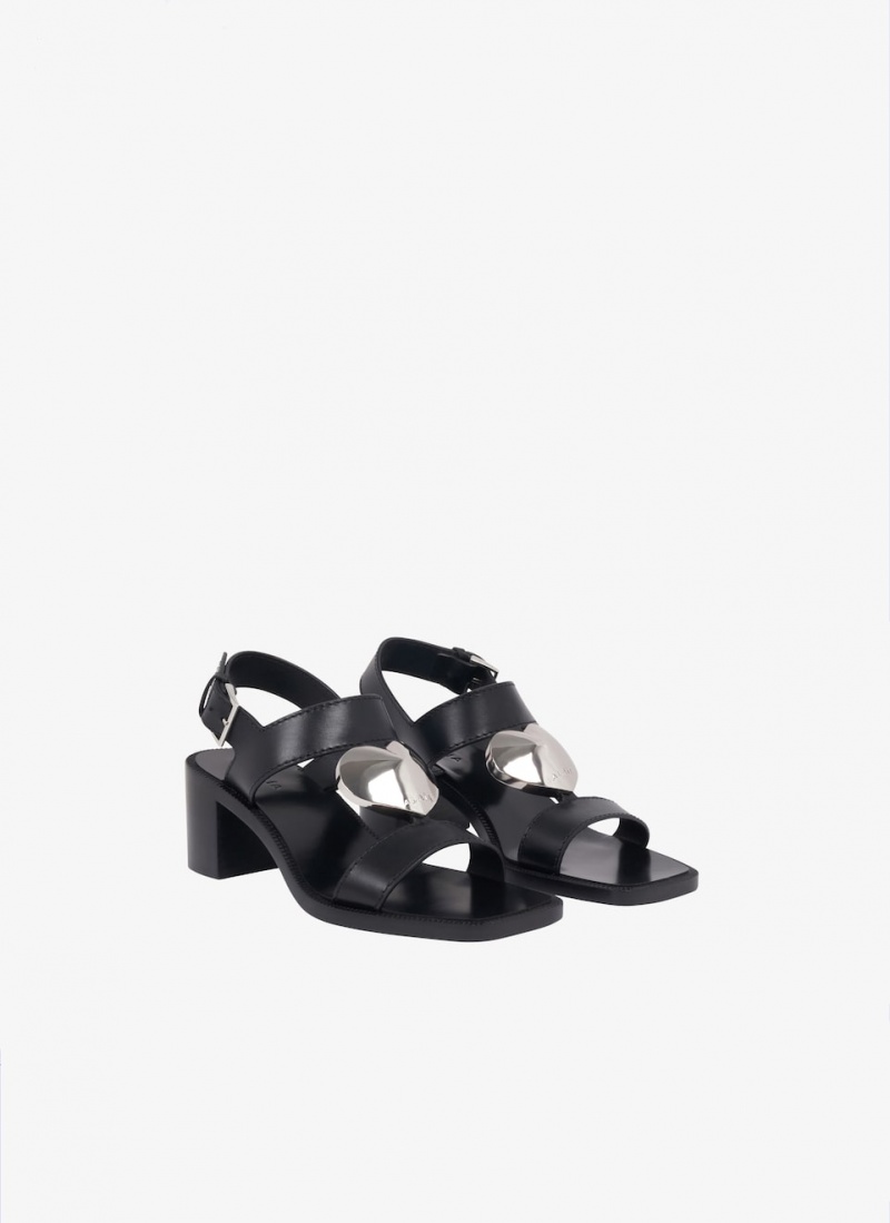 Black Women's Alaia Le Cœur Sandals Canada | J8L-5170