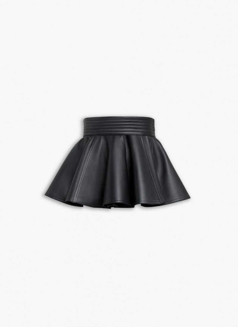 Black Women\'s Alaia Leather Belt Skirts Canada | G9F-4936