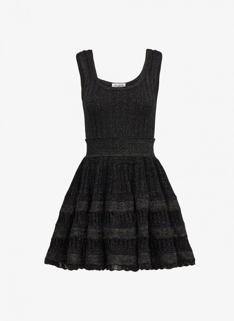 Black Women\'s Alaia Lurex Crinoline Dress Canada | B5H-8944