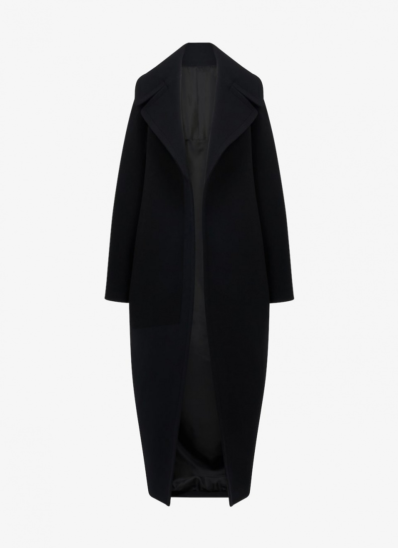 Black Women\'s Alaia Maxi Wool Coats Canada | W7Z-6531