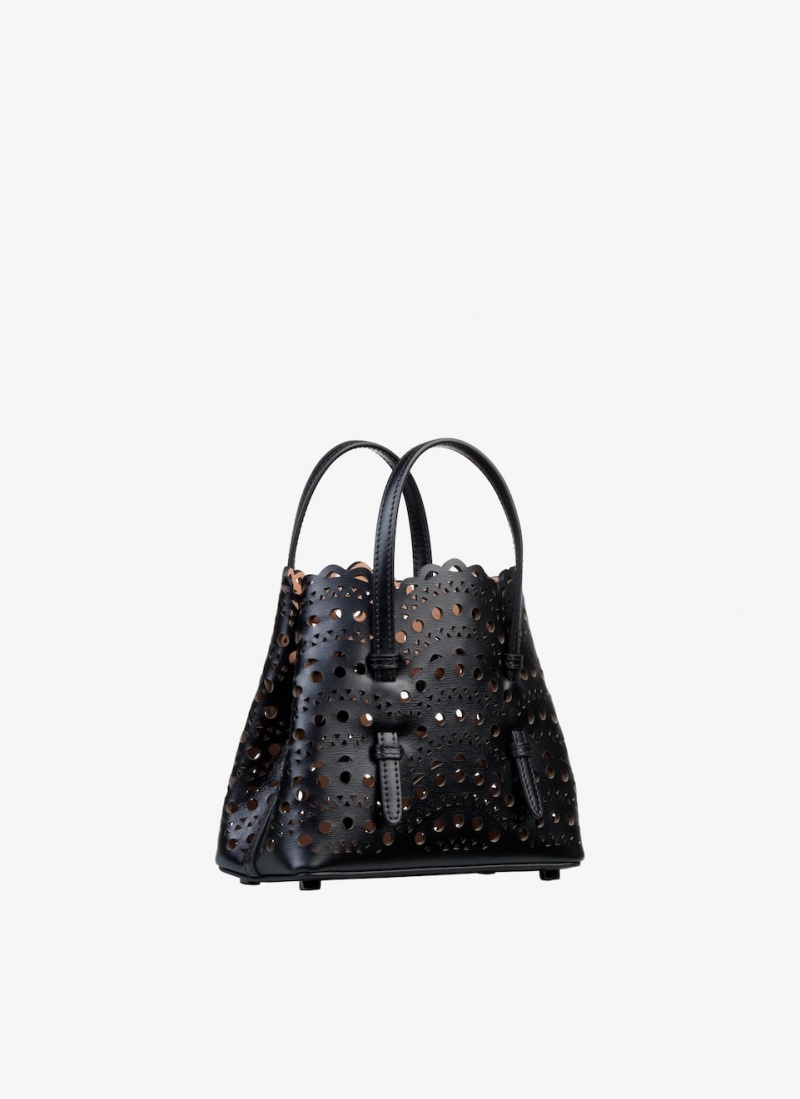 Black Women's Alaia Mina 16 Tote Bags Canada | P1Y-8836